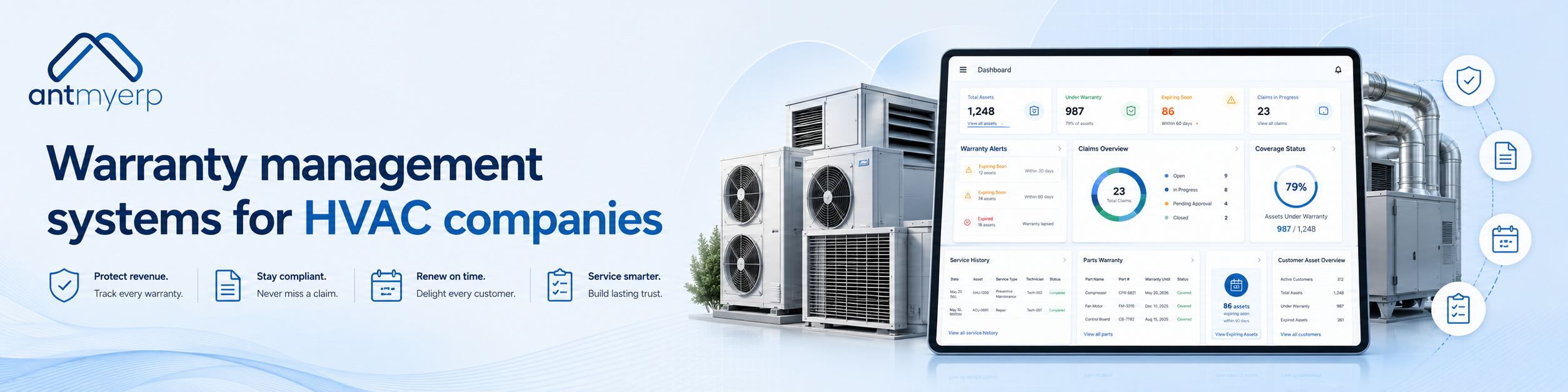 Warranty management systems for HVAC companies