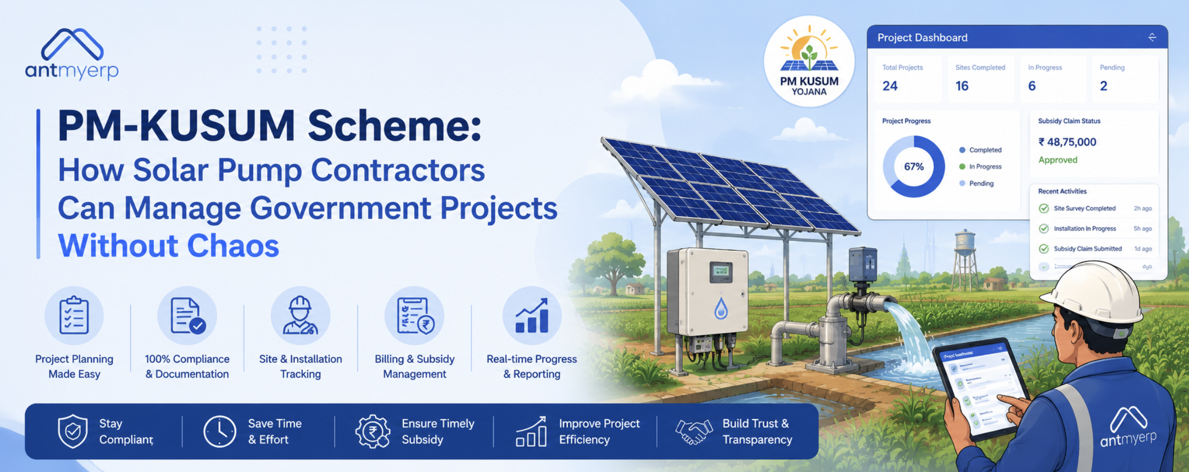 PM-KUSUM Scheme-How Solar Pump Contractors Can Manage Government Projects Without Chaos