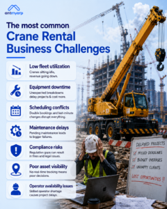 The most common crane rental business challenges include