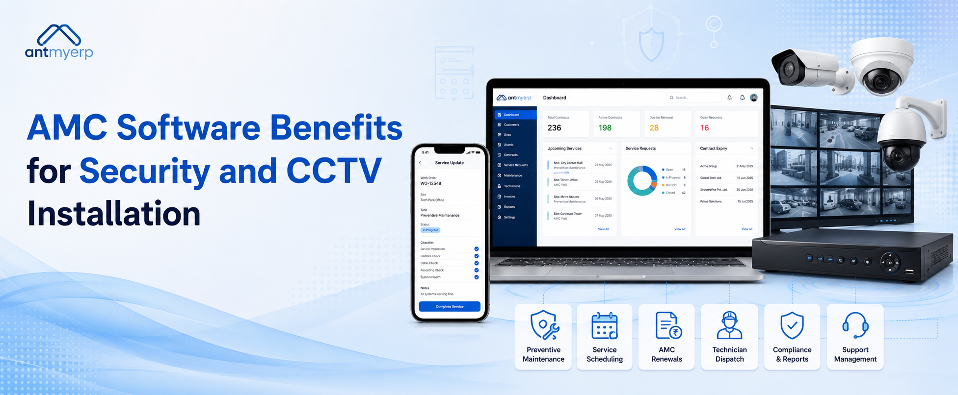 AMC software benefits for security and CCTV installation