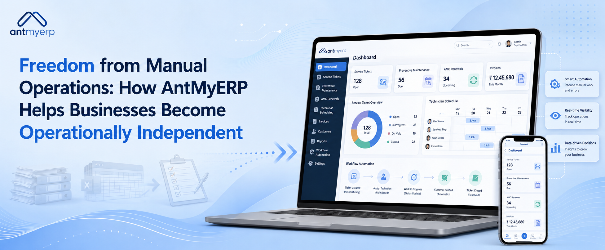 Freedom from Manual Operations: How AntMyERP Helps Businesses Become Operationally Independent