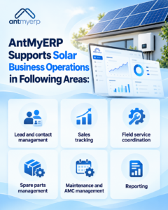 AntMyERP Supports Solar Business Operations in Following Areas: 